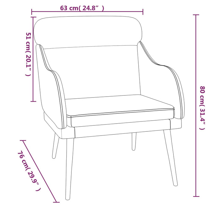 Fauteuil 63x76x80 cm fluweel zwart