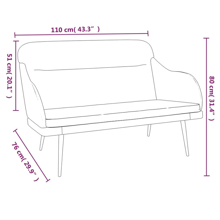 Bankje 110x76x80 cm fluweel donkergroen