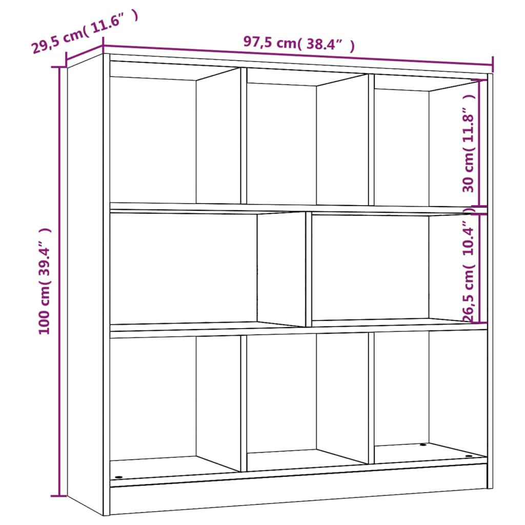 Boekenkast 97,5x29,5x100 cm bewerkt hout gerookt eikenkleurig