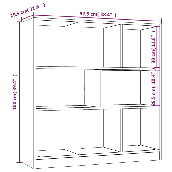 Boekenkast 97,5x29,5x100 cm bewerkt hout gerookt eikenkleurig