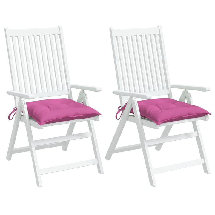 Stoelkussens 2 st 40x40x7 cm stof roze