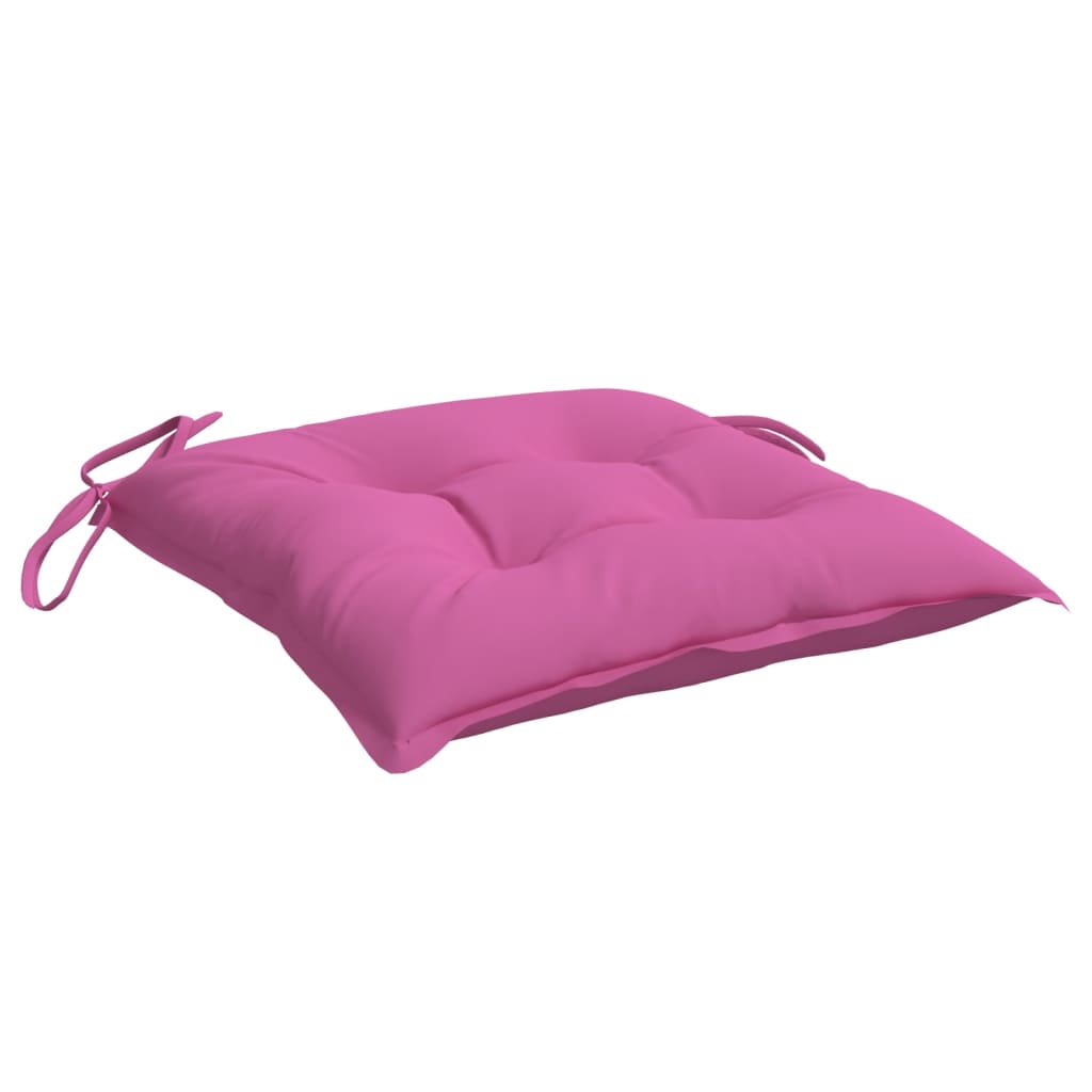 Stoelkussens 2 st 40x40x7 cm stof roze