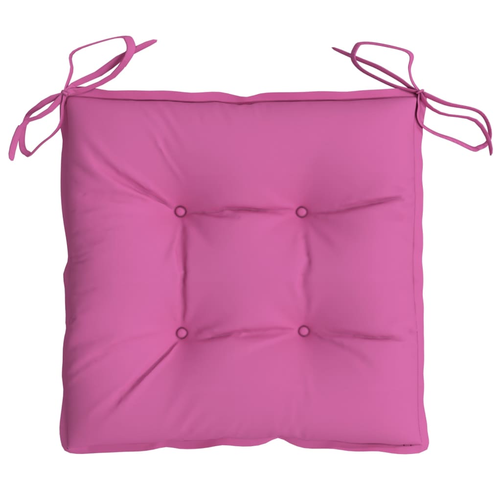 Stoelkussens 2 st 40x40x7 cm stof roze