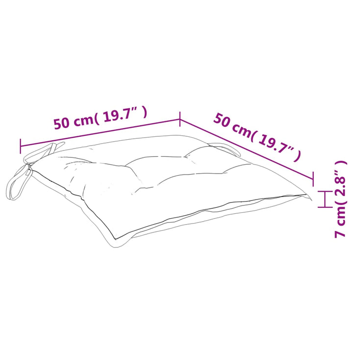 Stoelkussens 2 st bladpatroon 50x50x7 cm stof