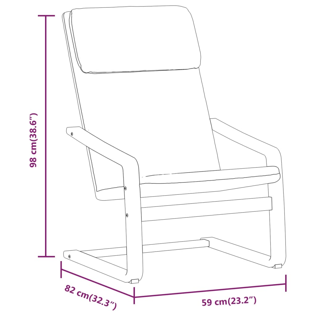 Relaxstoel met voetenbank stof zwart