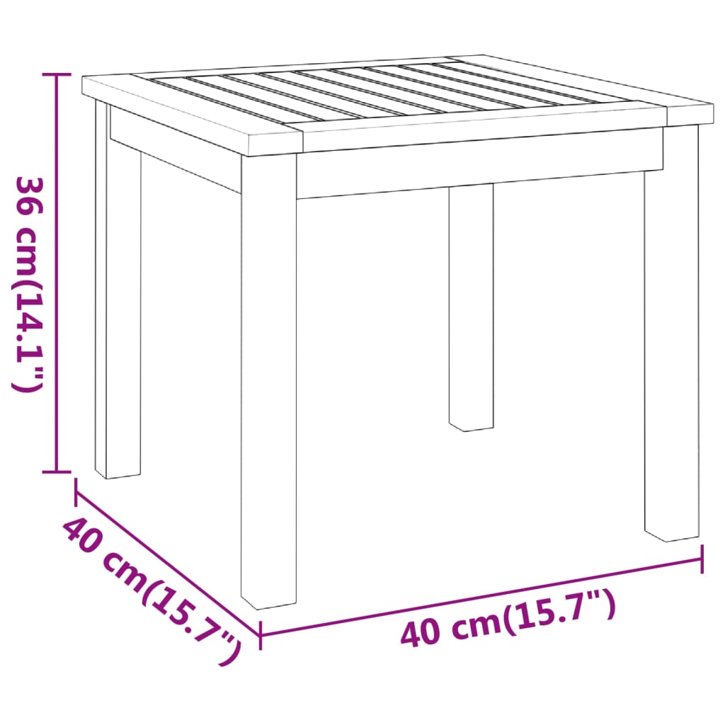 Salontafel 40x40x36 cm massief acaciahout