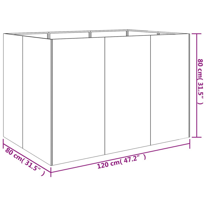 Plantenbak verhoogd 120x80x80 cm cortenstaal