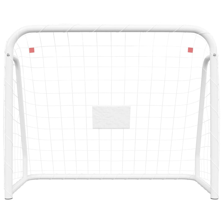 Voetbaldoel met net 125x96x60 cm staal en polyester wit