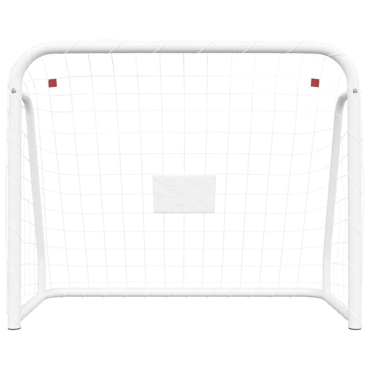 Voetbaldoel met net 214x75x152 cm staal en polyester wit