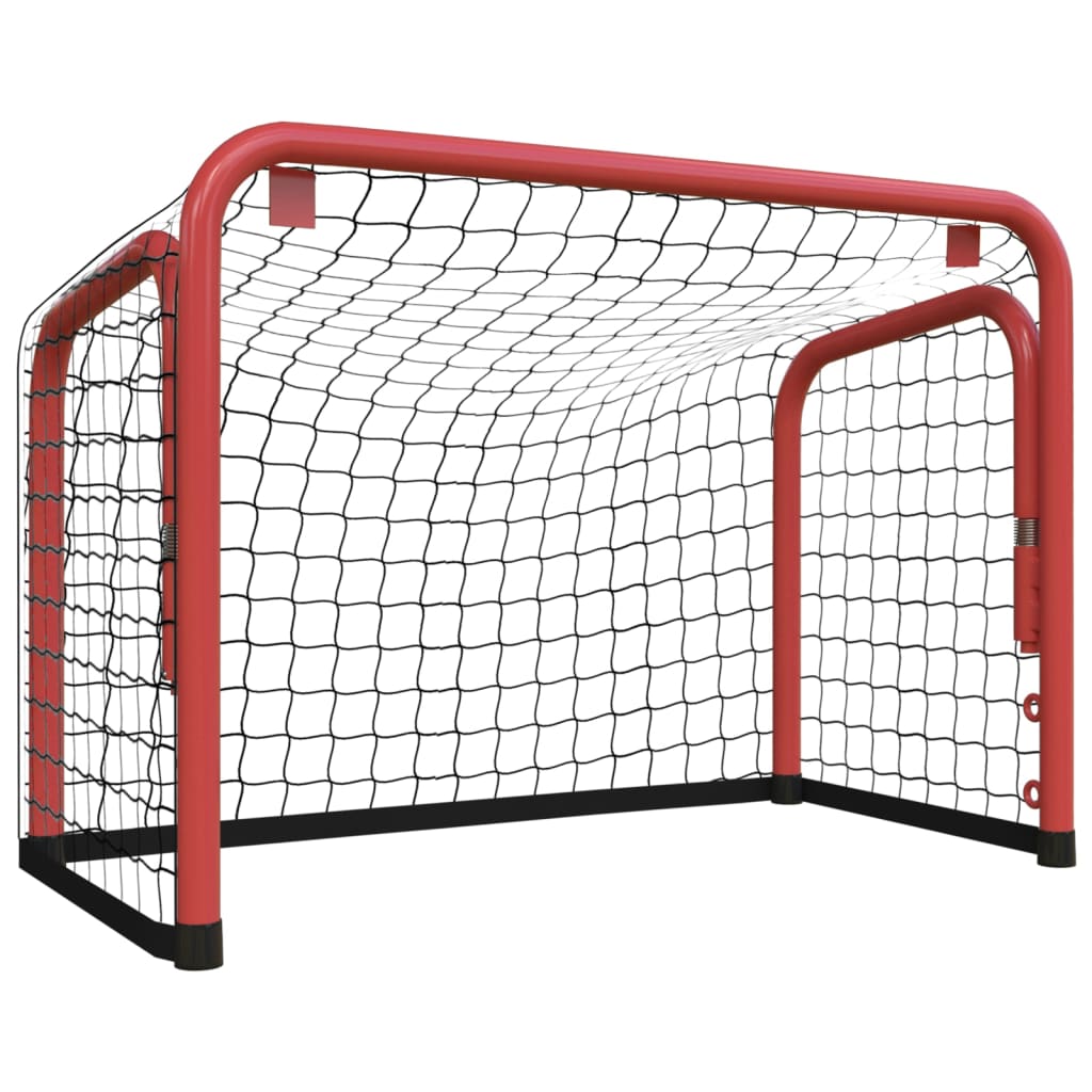 Hockeydoel met net 68x32x47 cm staal en polyester rood en zwart