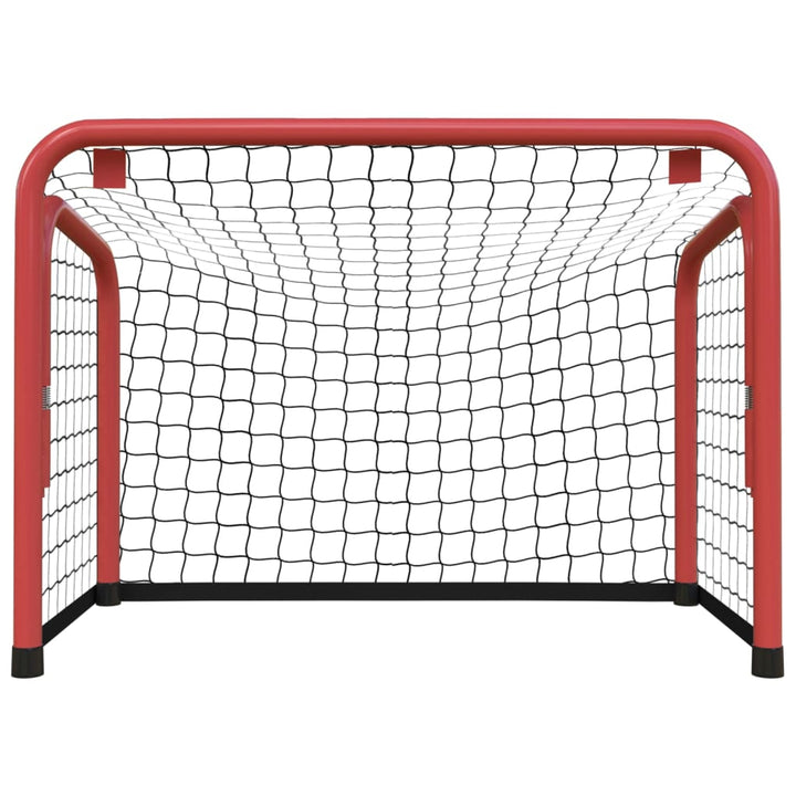 Hockeydoel met net 68x32x47 cm staal en polyester rood en zwart