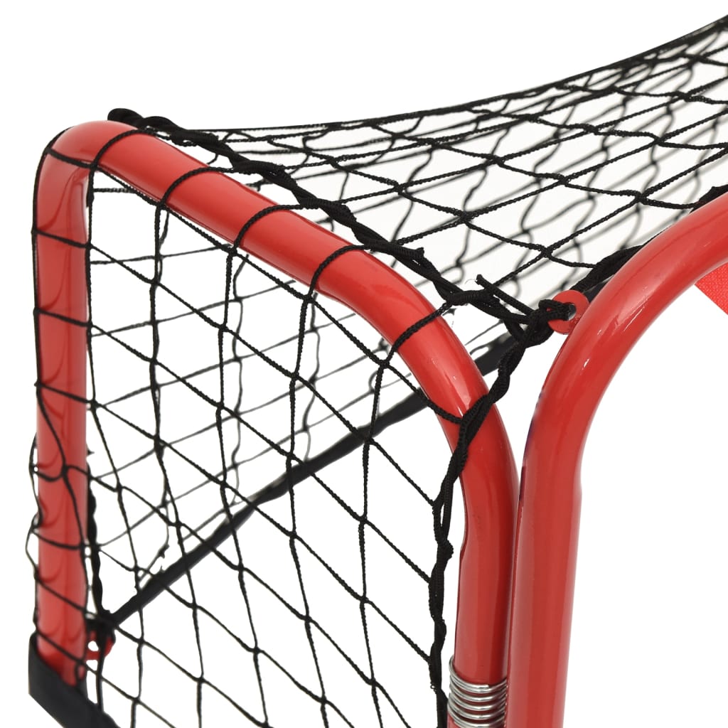 Hockeydoel met net 68x32x47 cm staal en polyester rood en zwart