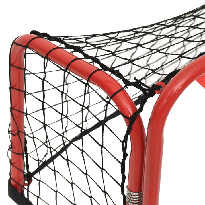 Hockeydoel met net 68x32x47 cm staal en polyester rood en zwart