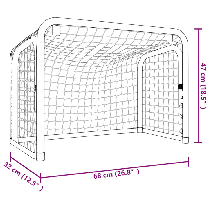 Hockeydoel met net 68x32x47 cm staal en polyester rood en zwart