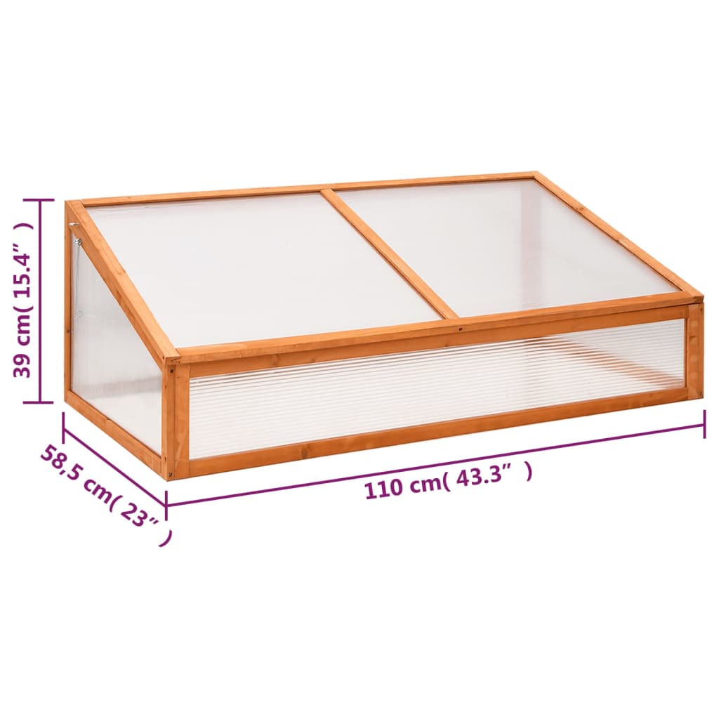 Broeikas 110x58,5x39 cm vurenhout oranje