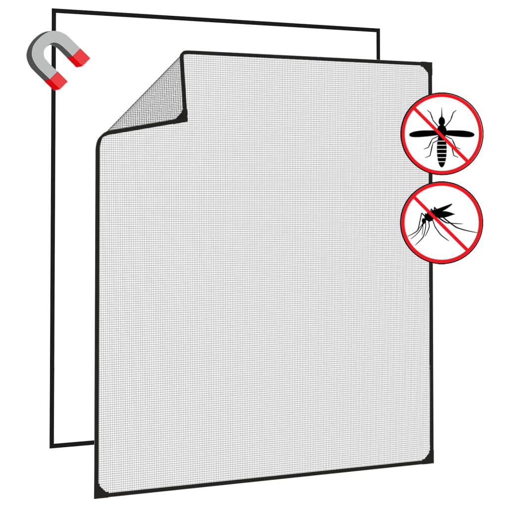 Insectenhor voor ramen magnetisch 120x140 cm antracietkleurig