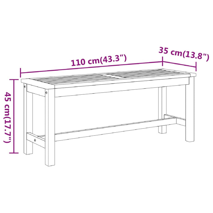 Tuinbank 110x35x45 cm massief acaciahout