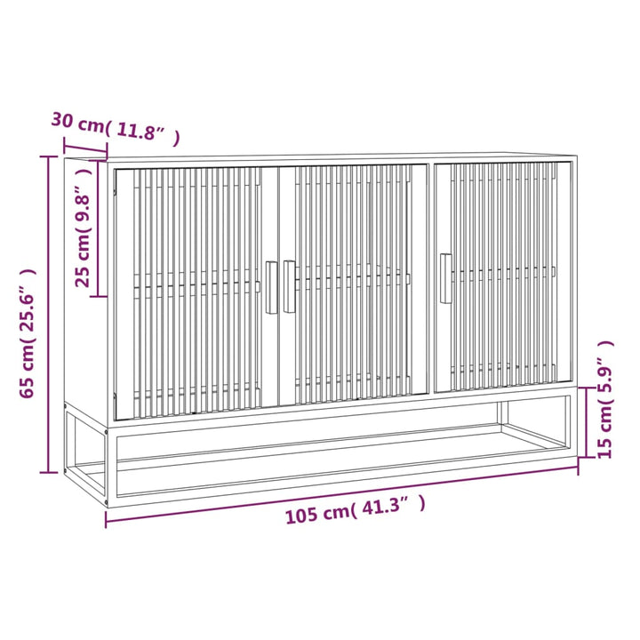 Dressoir 105x30x65 cm bewerkt hout zwart