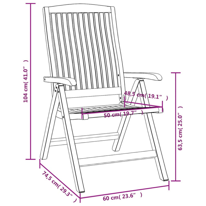 Tuinstoelen 6 st verstelbaar massief teakhout