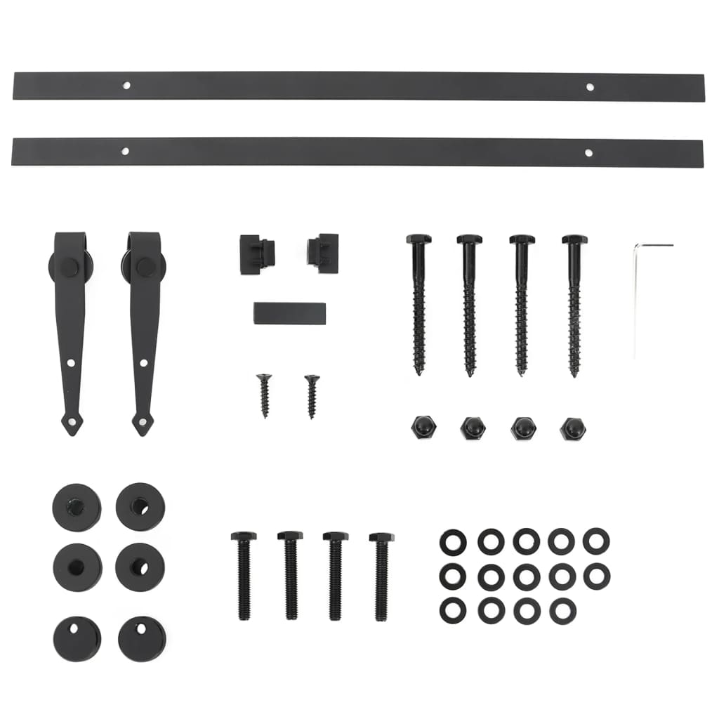 Ophangset voor minischuifdeur 122 cm koolstofstaal zwart