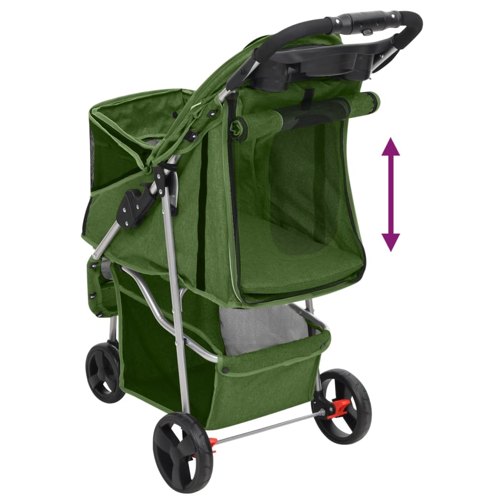 Hondenwagen inklapbaar 80x46x98 cm oxford stof groen