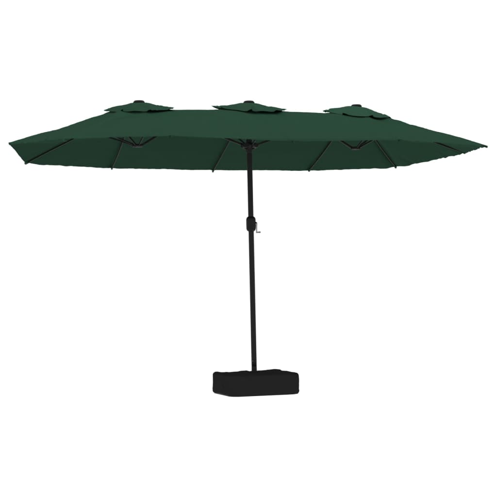 Parasol dubbel met LED 449x245 cm groen