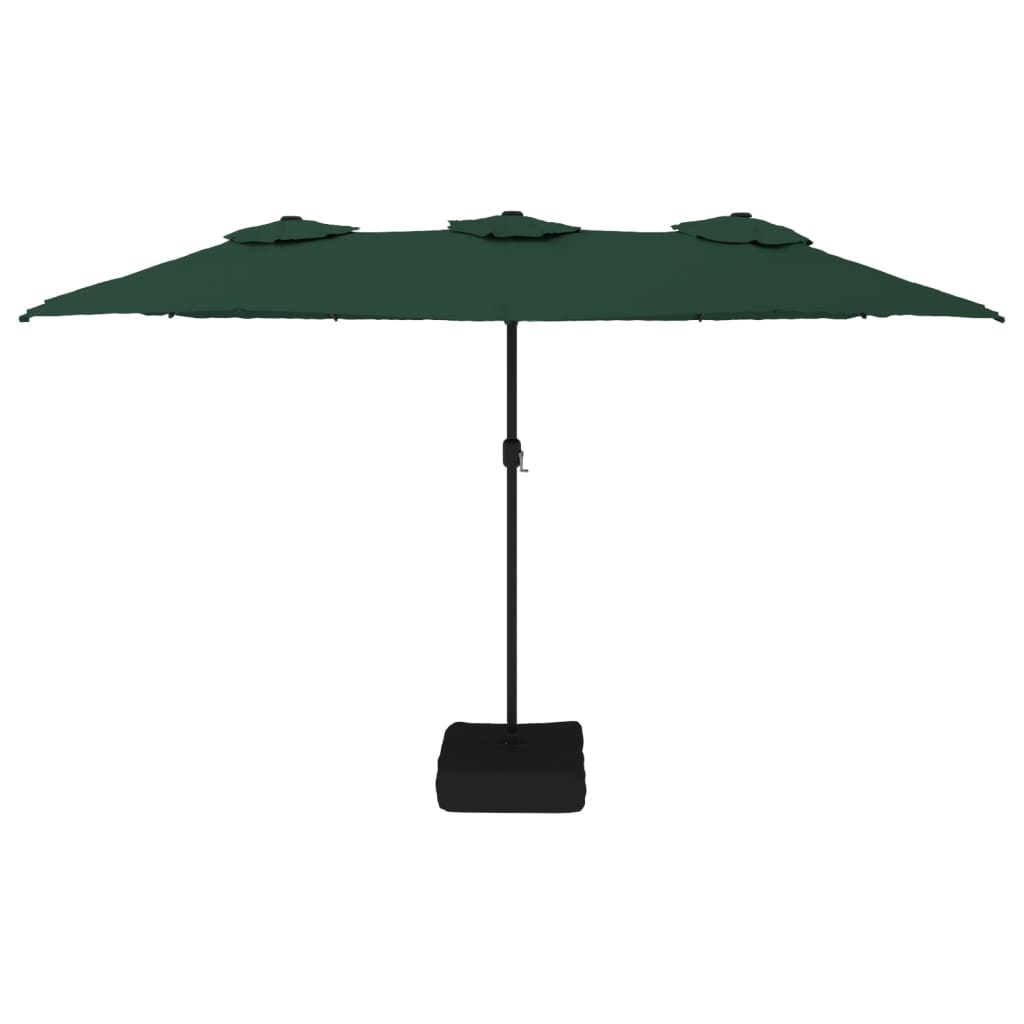 Parasol dubbel met LED 449x245 cm groen