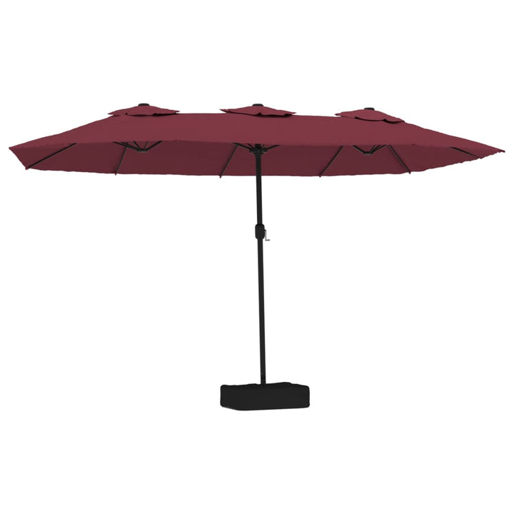 Parasol dubbel met LED 449x245 cm bordeauxrood