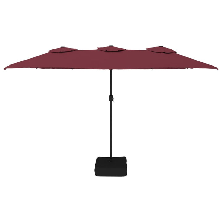 Parasol dubbel met LED 449x245 cm bordeauxrood