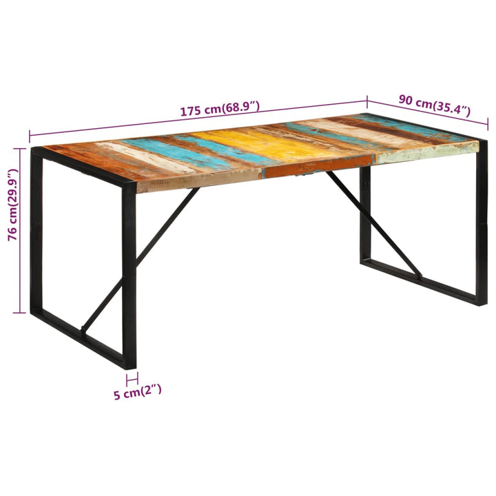 Eettafel 175x90x76 cm massief gerecycled hout