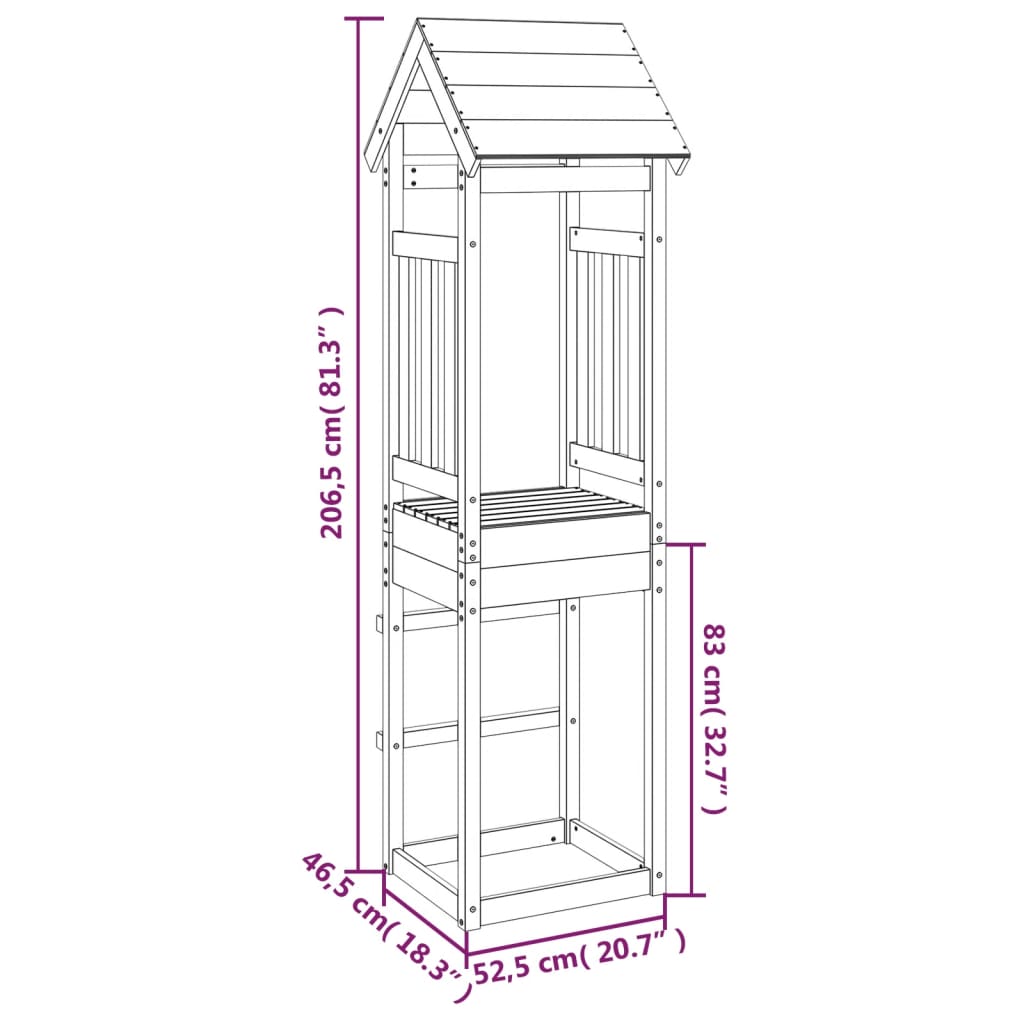 Speeltoren 52,5x46,5x206,5 cm geïmpregneerd groenenhout