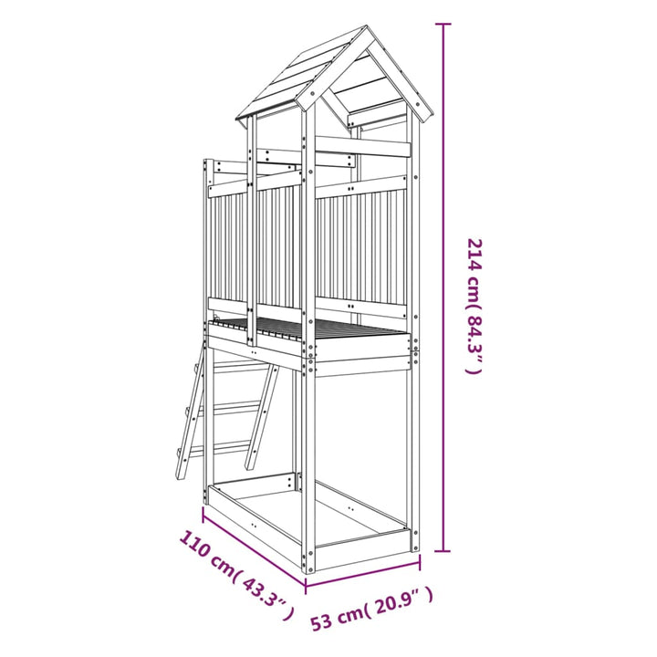 Speelhuis 53x110x214 cm massief douglashout