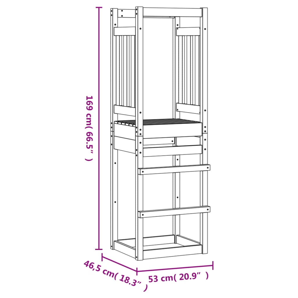 Speeltoren 53x46,5x169 cm geïmpregneerd grenenhout