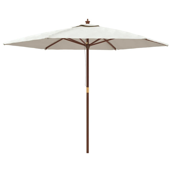 Parasol met houten paal 299x240 cm zandkleurig