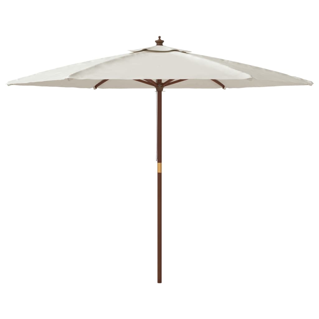 Parasol met houten paal 299x240 cm zandkleurig