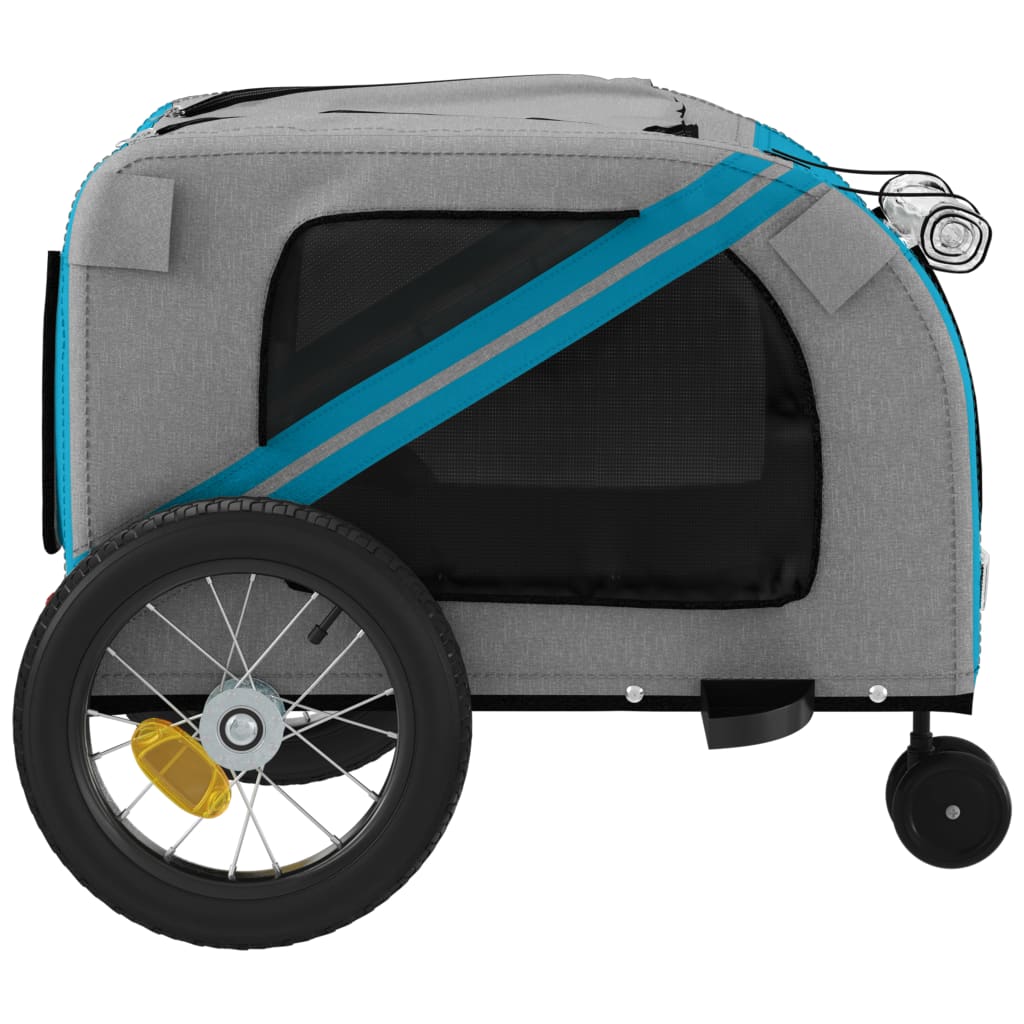 Hondenfietstrailer oxford stof en ijzer blauw en zwart