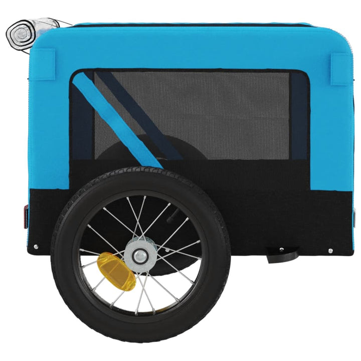 Hondenfietstrailer oxford stof en ijzer blauw en zwart