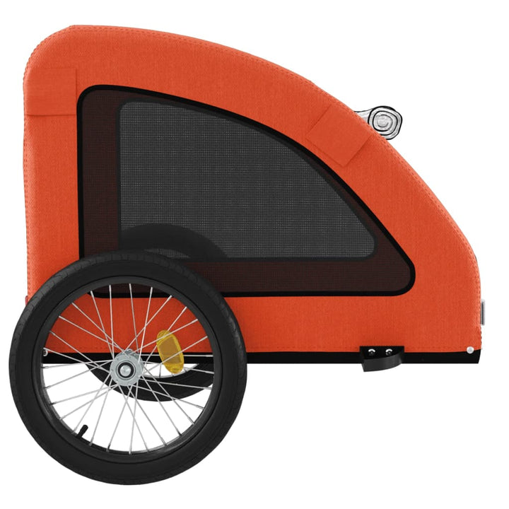 Hondenfietstrailer oxford stof en ijzer oranje