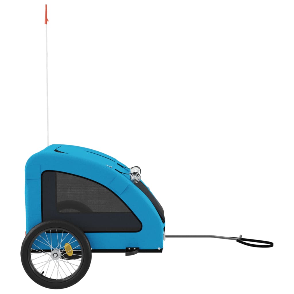 Hondenfietstrailer oxford stof en ijzer blauw