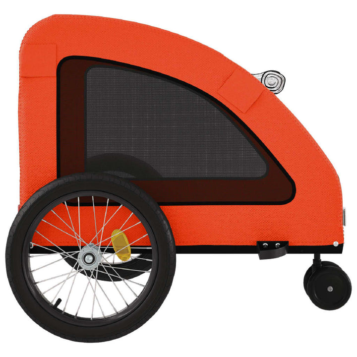 Hondenfietstrailer oxford stof en ijzer oranje en grijs