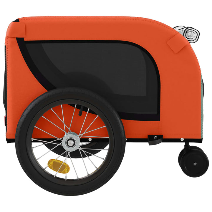 Hondenfietstrailer oxford stof en ijzer oranje en zwart