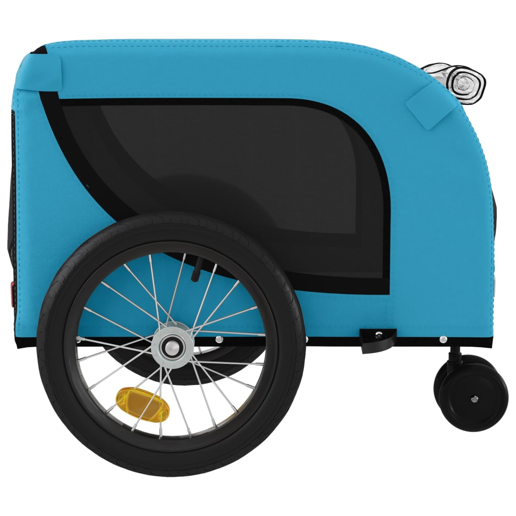 Hondenfietstrailer oxford stof en ijzer blauw en zwart