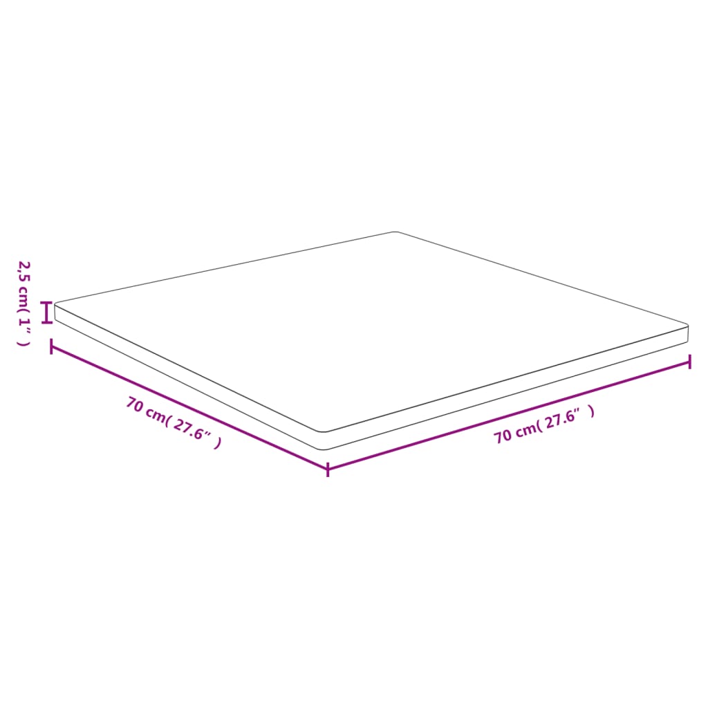 Tafelblad 70x70x2,5 cm bamboe