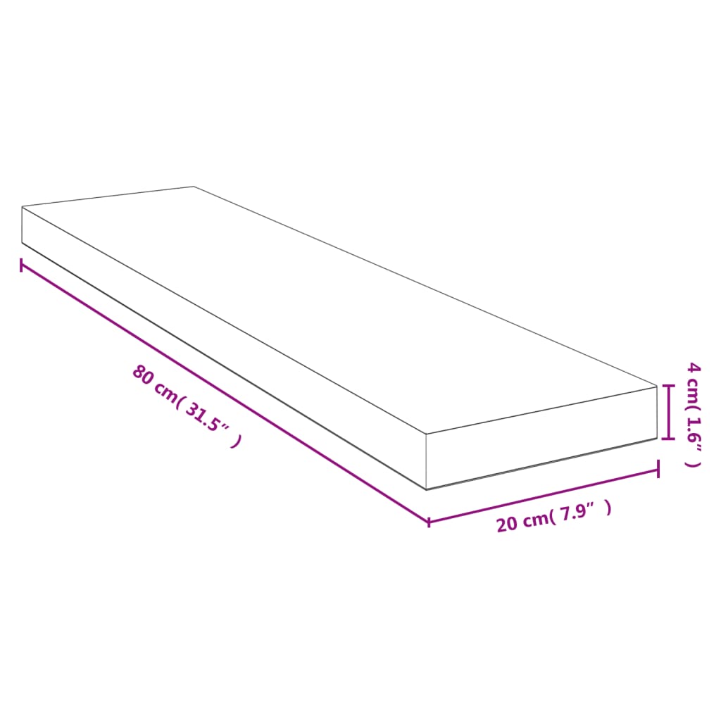 Wandschap 80x20x4 cm bamboe