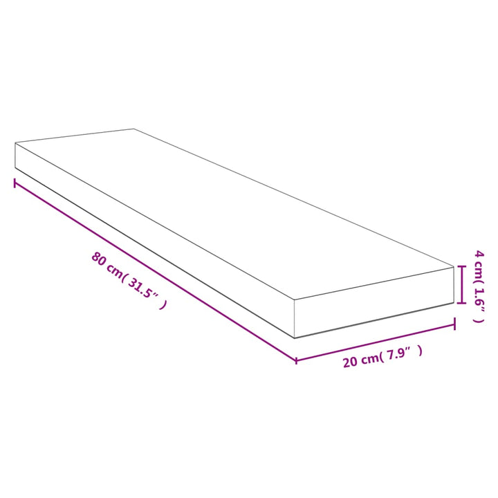 Wandschap 80x20x4 cm bamboe