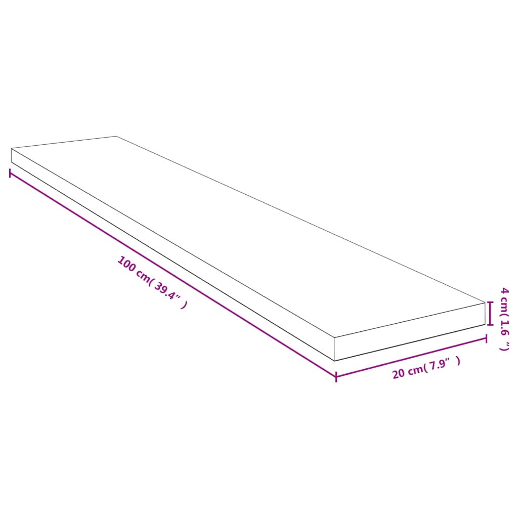 Wandschap 100x20x4 cm bamboe