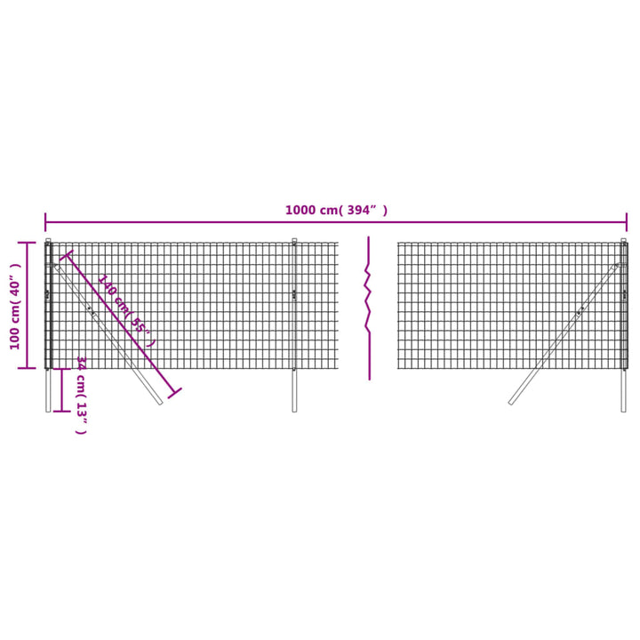 Draadgaashek 1x10 m gegalvaniseerd staal groen