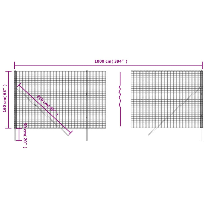 Draadgaashek 1,6x10 m gegalvaniseerd staal groen