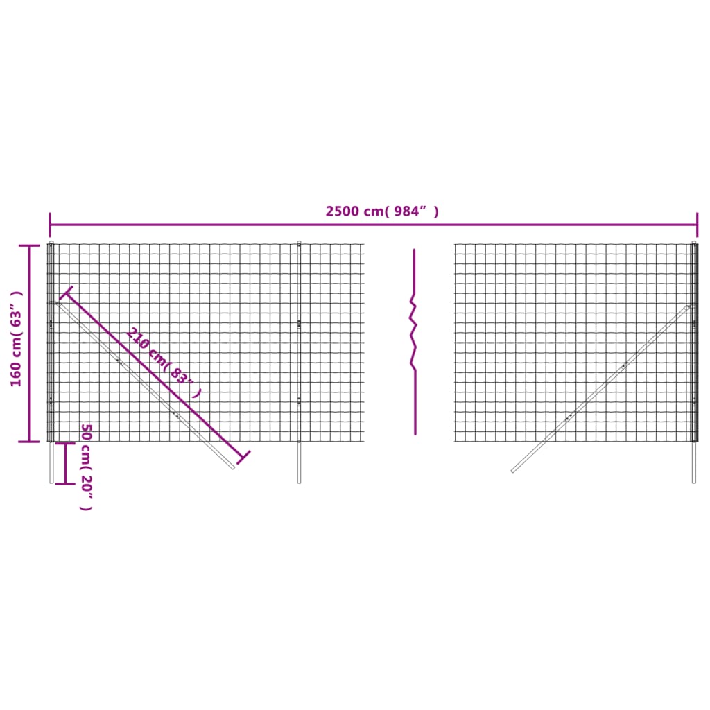 Draadgaashek 1,6x25 m gegalvaniseerd staal groen