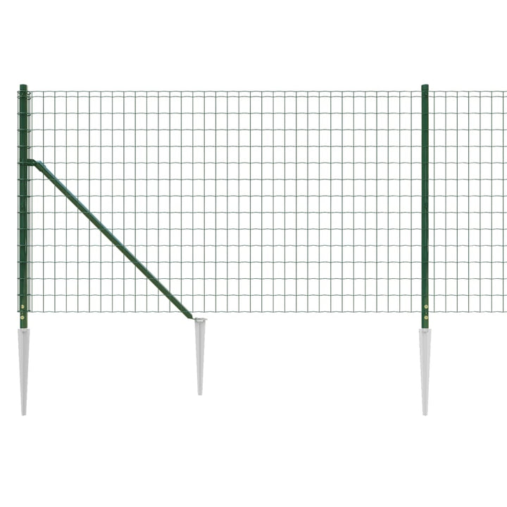 Draadgaashek met grondankers 1,1x10 m groen